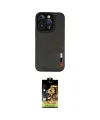 ieg™ iPhone 14 Pro Kılıf Doruk Asil Koleksiyonu - Siyah Buffer Cam Ekran Koruyucu