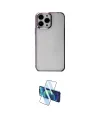 ieg™ iPhone 14 Pro Kılıf Doruk Doku Prime - Siyah 3D Antistatik Cam Ekran Koruyucu
