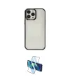 ieg™ iPhone 14 Pro Kılıf Doruk Doku Prime - Siyah 3D Antistatik Cam Ekran Koruyucu
