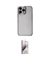 ieg™ iPhone 14 Pro Kılıf Doruk Doku Prime - Siyah Bilvis 3D Mat Cam Ekran Koruyucu