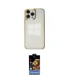 ieg™ iPhone 14 Pro Kılıf Doruk Doku Prime - Siyah Buffer Hayalet Cam Ekran Koruyucu
