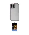 ieg™ iPhone 14 Pro Kılıf Doruk Doku Prime - Siyah Buffer Hayalet Cam Ekran Koruyucu