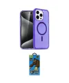 ieg™ iPhone 14 Pro Kılıf Eksen Doku Koleksiyonu - Siyah 18D Cam Ekran Koruyucu