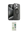 ieg™ iPhone 14 Pro Kılıf Eksen Doku Koleksiyonu - Siyah 20D Premium Cam Ekran Koruyucu