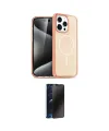 ieg™ iPhone 14 Pro Kılıf Eksen Doku Koleksiyonu - Siyah 3D Antistatik Hayalet Cam Ekran Koruyucu