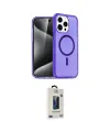 ieg™ iPhone 14 Pro Kılıf Eksen Doku Koleksiyonu - Siyah Bilvis Hayalet Cam Ekran Koruyucu