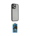 ieg™ iPhone 14 Pro Kılıf Eksen Doku Prime - Siyah 18D Cam Ekran Koruyucu