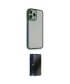 ieg™ iPhone 14 Pro Kılıf Eksen Doku Prime - Siyah 3D Antistatik Hayalet Cam Ekran Koruyucu
