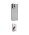 ieg™ iPhone 14 Pro Kılıf Eksen Doku Prime - Siyah Bilvis 3D Mat Cam Ekran Koruyucu