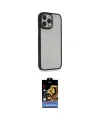 ieg™ iPhone 14 Pro Kılıf Eksen Doku Prime - Siyah Buffer Hayalet Cam Ekran Koruyucu