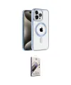 ieg™ iPhone 14 Pro Kılıf Eksen Form Koleksiyonu - Siyah Bilvis 3D Mat Cam Ekran Koruyucu