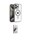 ieg™ iPhone 14 Pro Kılıf Eksen Form Koleksiyonu - Siyah Bilvis 3D Mat Cam Ekran Koruyucu