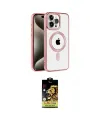 ieg™ iPhone 14 Pro Kılıf Eksen Form Koleksiyonu - Siyah Buffer Cam Ekran Koruyucu