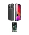ieg™ iPhone 14 Pro Kılıf Eksen Form Prime - Siyah 360 Mat Full Body Arka Koruyucu