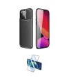 ieg™ iPhone 14 Pro Kılıf Eksen Form Prime - Siyah 3D Antistatik Cam Ekran Koruyucu
