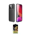 ieg™ iPhone 14 Pro Kılıf Eksen Form Prime - Siyah Buffer Cam Ekran Koruyucu