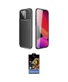 ieg™ iPhone 14 Pro Kılıf Eksen Form Prime - Siyah Buffer Hayalet Cam Ekran Koruyucu