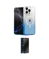 ieg™ iPhone 14 Pro Kılıf Eksen Minimal Özel Seri - Siyah 3D Antistatik Hayalet Cam Ekran Koruyucu