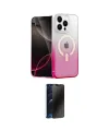ieg™ iPhone 14 Pro Kılıf Eksen Minimal Özel Seri - Siyah 3D Antistatik Hayalet Cam Ekran Koruyucu