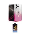ieg™ iPhone 14 Pro Kılıf Eksen Minimal Özel Seri - Siyah Buffer Hayalet Cam Ekran Koruyucu