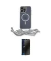ieg™ iPhone 14 Pro Kılıf Eksen Özel Seri - Siyah 3D Antistatik Hayalet Cam Ekran Koruyucu