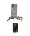 ieg™ iPhone 14 Pro Kılıf Eksen Özel Seri - Siyah 3D Antistatik Hayalet Cam Ekran Koruyucu