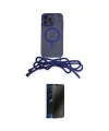 ieg™ iPhone 14 Pro Kılıf Eksen Özel Seri - Siyah 3D Antistatik Hayalet Cam Ekran Koruyucu
