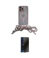 ieg™ iPhone 14 Pro Kılıf Eksen Özel Seri - Siyah 3D Antistatik Hayalet Cam Ekran Koruyucu