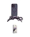 ieg™ iPhone 14 Pro Kılıf Eksen Özel Seri - Siyah Bilvis 3D Mat Cam Ekran Koruyucu