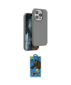 ieg™ iPhone 14 Pro Kılıf Kıvılcım Çizgi Serisi - Siyah 18D Cam Ekran Koruyucu