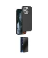 ieg™ iPhone 14 Pro Kılıf Kıvılcım Çizgi Serisi - Siyah 3D Antistatik Hayalet Cam Ekran Koruyucu
