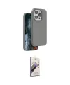 ieg™ iPhone 14 Pro Kılıf Kıvılcım Çizgi Serisi - Siyah Bilvis 3D Mat Cam Ekran Koruyucu