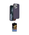 ieg™ iPhone 14 Pro Kılıf Kıvılcım Çizgi Serisi - Siyah Buffer Hayalet Cam Ekran Koruyucu
