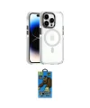 ieg™ iPhone 14 Pro Kılıf Kozmos Doku Koleksiyonu - Siyah 18D Cam Ekran Koruyucu
