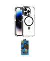 ieg™ iPhone 14 Pro Kılıf Kozmos Doku Koleksiyonu - Siyah 18D Cam Ekran Koruyucu