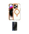 ieg™ iPhone 14 Pro Kılıf Kozmos Doku Koleksiyonu - Siyah 3D Antistatik Hayalet Cam Ekran Koruyucu