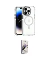 ieg™ iPhone 14 Pro Kılıf Kozmos Doku Koleksiyonu - Siyah Bilvis 3D Mat Cam Ekran Koruyucu