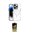 ieg™ iPhone 14 Pro Kılıf Kozmos Doku Koleksiyonu - Siyah Buffer Cam Ekran Koruyucu