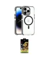 ieg™ iPhone 14 Pro Kılıf Kozmos Doku Koleksiyonu - Siyah Buffer Cam Ekran Koruyucu