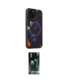 ieg™ iPhone 14 Pro Kılıf Kozmos Doku - Siyah 360 Mat Full Body Arka Koruyucu