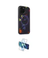 ieg™ iPhone 14 Pro Kılıf Kozmos Doku - Siyah 3D Antistatik Cam Ekran Koruyucu