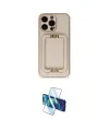 ieg™ iPhone 14 Pro Kılıf Kozmos Minimal Prime - Siyah 3D Antistatik Cam Ekran Koruyucu