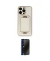 ieg™ iPhone 14 Pro Kılıf Kozmos Minimal Prime - Siyah 3D Antistatik Hayalet Cam Ekran Koruyucu