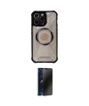 ieg™ iPhone 14 Pro Kılıf Kutup Modern - Siyah 3D Antistatik Hayalet Cam Ekran Koruyucu