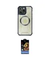 ieg™ iPhone 14 Pro Kılıf Kutup Modern - Siyah Buffer Hayalet Cam Ekran Koruyucu