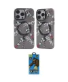 ieg™ iPhone 14 Pro Kılıf Nova Doku Koleksiyonu - Siyah 18D Cam Ekran Koruyucu