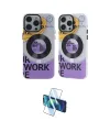 ieg™ iPhone 14 Pro Kılıf Nova Doku Koleksiyonu - Siyah 3D Antistatik Cam Ekran Koruyucu