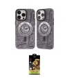ieg™ iPhone 14 Pro Kılıf Nova Doku Koleksiyonu - Siyah Buffer Cam Ekran Koruyucu