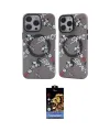 ieg™ iPhone 14 Pro Kılıf Nova Doku Koleksiyonu - Siyah Buffer Hayalet Cam Ekran Koruyucu