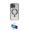 ieg™ iPhone 14 Pro Kılıf Nova Işık Özel Seri - Siyah 3D Antistatik Cam Ekran Koruyucu